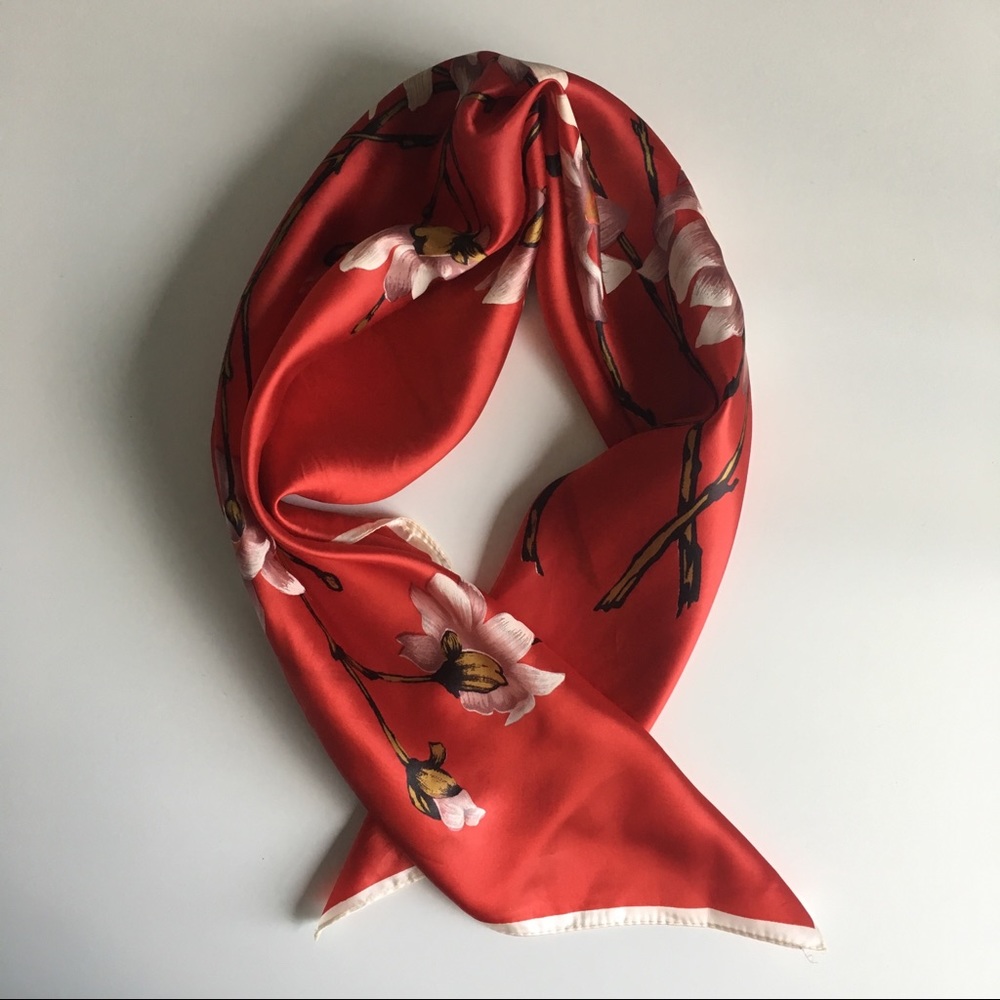 Stunning Woven Red & Floral Scarf